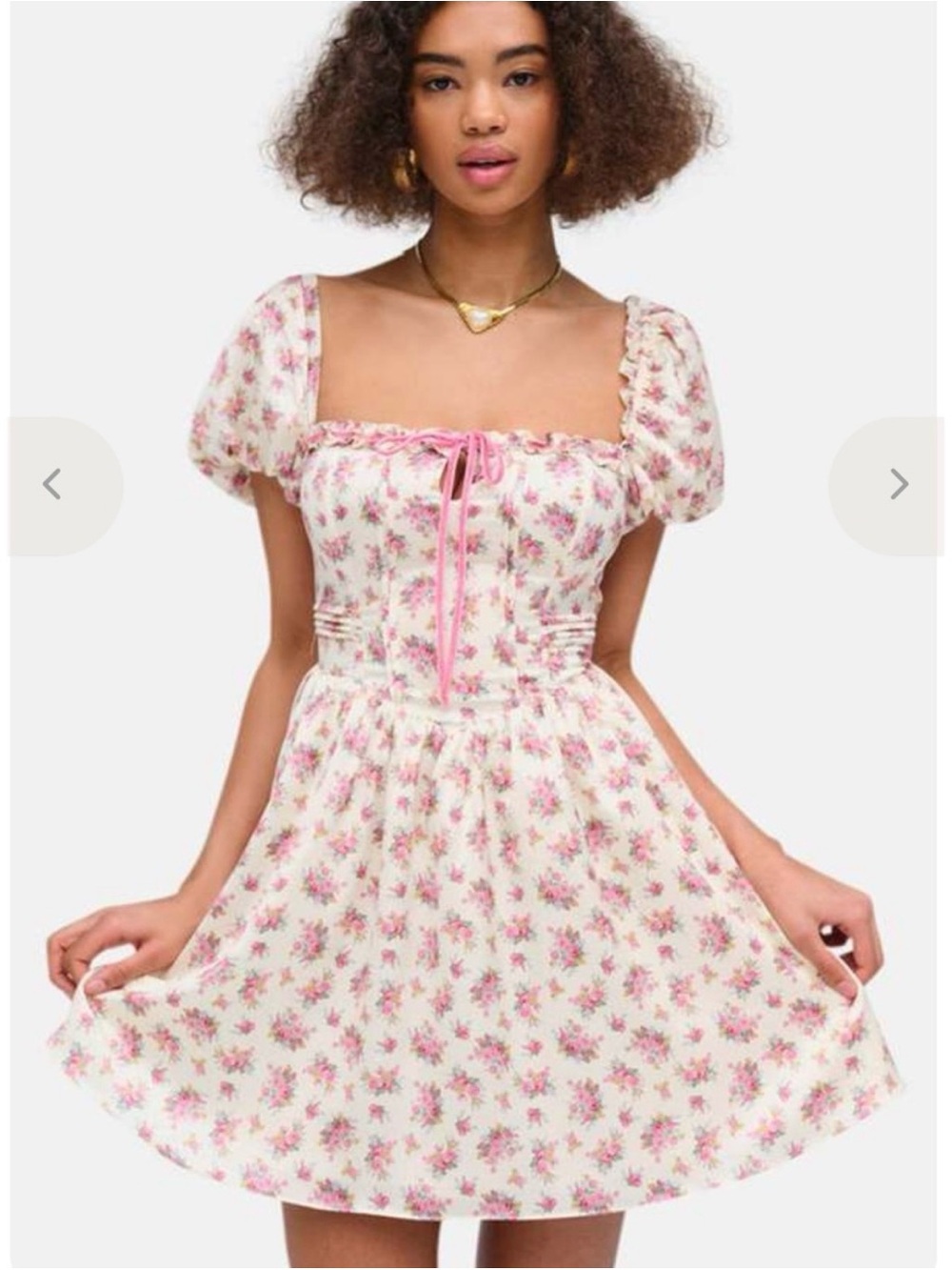 New* For Love & Lemons Etienne Mini Dress Pink Size XS $249 - Picture 2 of 10